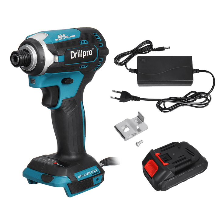 Drillpro 3 Light Brushless Electric Screwdriver Cordless Rechargeable Power Tool W/ 1/2Pcs Battery Also for Makita 18V Battery - MRSLM