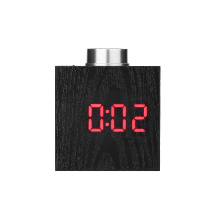 TS-T13 Wooden Grain LED Knob Digital Electronic Creative Thermometer Hygrometer USB Charging Temperature and Humidity Measure - MRSLM