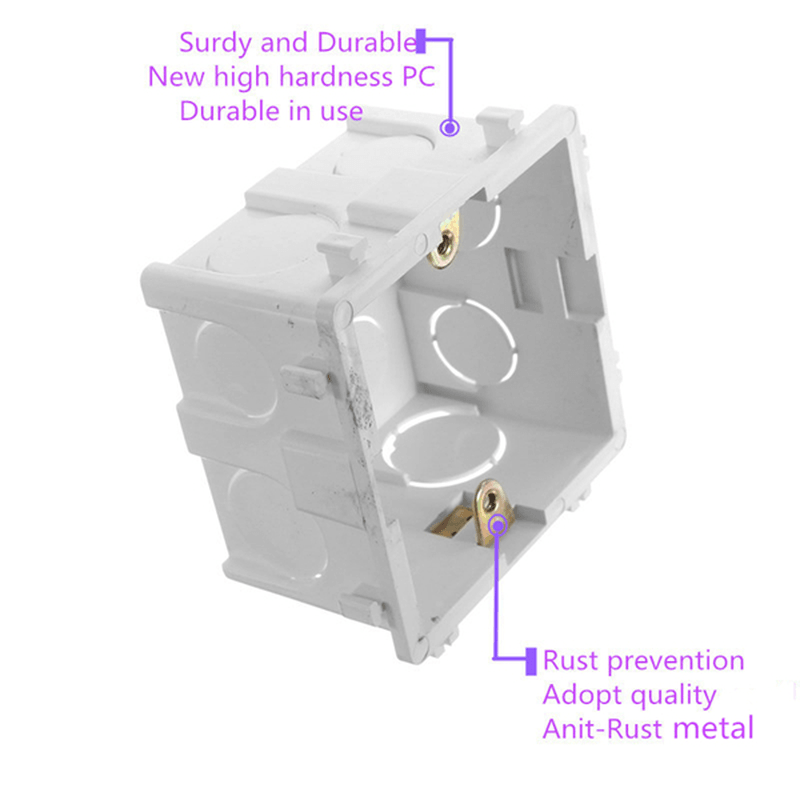 86X86Mm Wall Plate Box Universal White Socket Switch Back Cassette - MRSLM