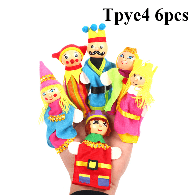 Christmas 7 Types Family Finger Puppets Set Soft Cloth Doll for Kids Childrens Gift Plush Toys - MRSLM