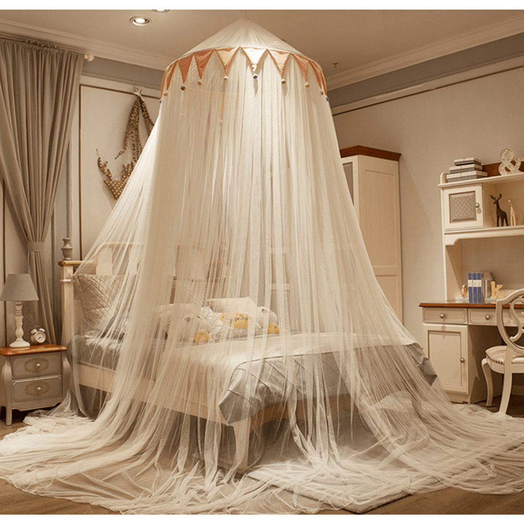 Ceiling-Mounted Mosquito Net Free Installation Dustproof Breathable Home Dome Foldable Bed Canopy Princess - MRSLM