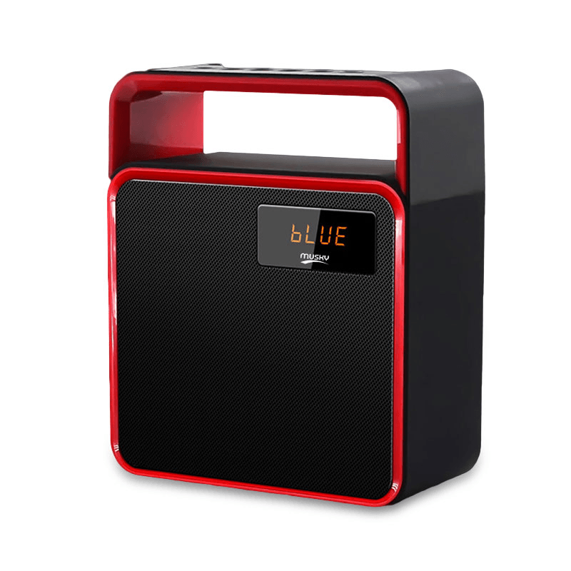 Musky DY31K Bluetooth Speaker Clock Portable Wireless Player with LED Light Time Display Hands-Free Call Loudspeaker FM Radio - MRSLM