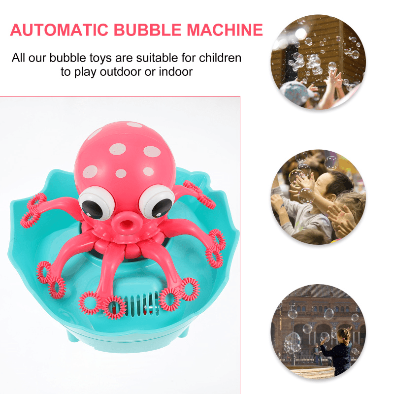 Electric Children'S Cartoon Octopus Bubble Machine Toy - MRSLM