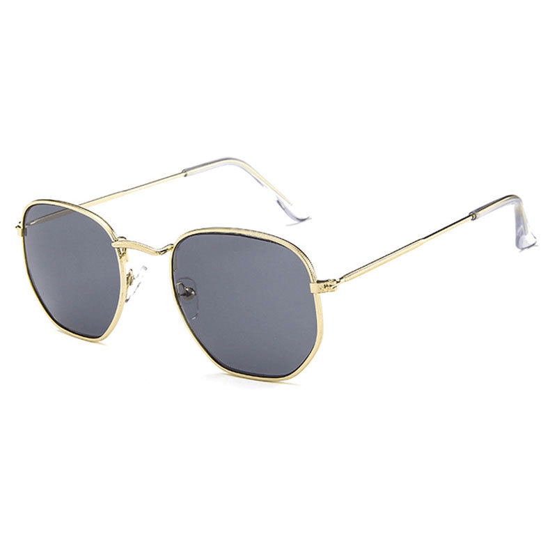 Polygonal Colorful Metal Square Sunglasses - MRSLM