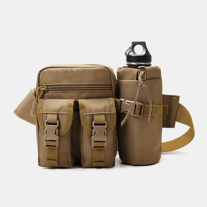 Men Nylon Camouflages Multifunction Outdoor Water Bottle Waist Bag Tactical Bag - MRSLM