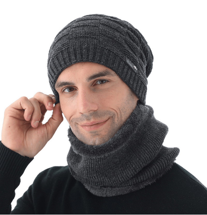 Wool Knitted Hat and Scarf Suit Men - MRSLM