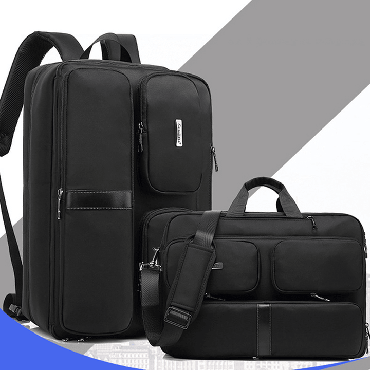 Men Multifunctional Laptop Backpack Crossbody Bag - MRSLM