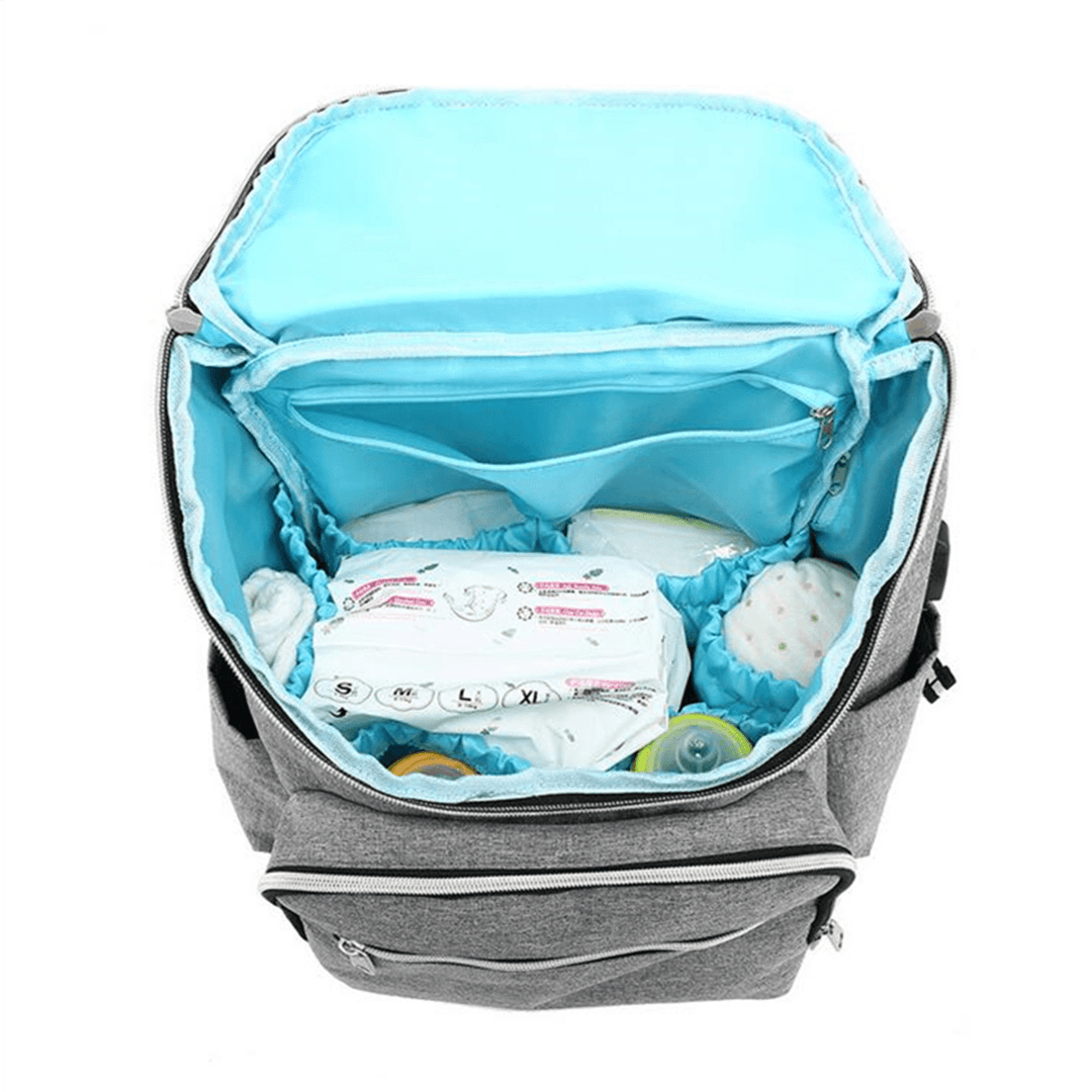 Bang Good 20L Outdoor Travel USB Mummy Backpack Waterproof Multifunctional Baby Nappy Diapers Bag - MRSLM