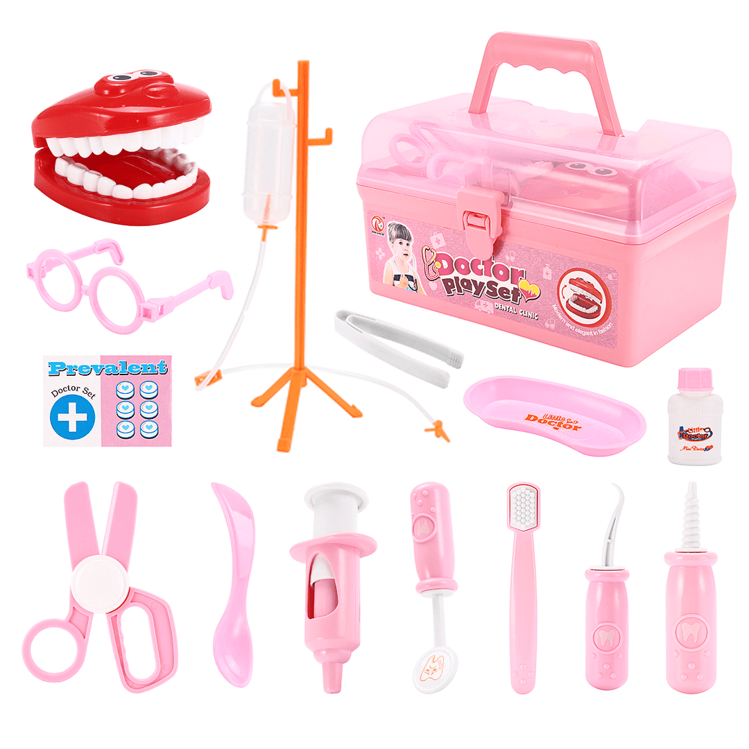 15PCS Dentist Doctor Medical Toy Set Children'S Portable Simulation Medical Equipment Children'S Games Entertainment Toys Fifts - MRSLM