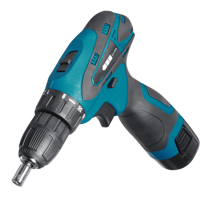 16.8V Cordless Electric Drill Driver 23+1 Torque Multifuntional Screwdriver Power Tool W/ Battery & Drill Bits Set - MRSLM