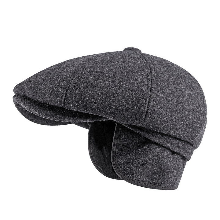 Men'S Cap with Warm Ear Protection Beret - MRSLM