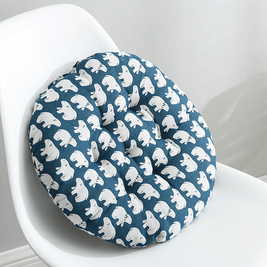Nordic Print round Cotton Chair Cushion Soft Pad Dining Home Office Patio Garden - MRSLM