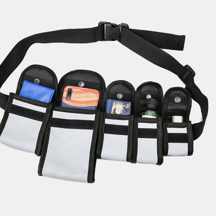 Unisex Nylon Tactical Reflective Colorfuol Laser Outdoor Game Multi-Pocket Chest Bag Waist Bag - MRSLM