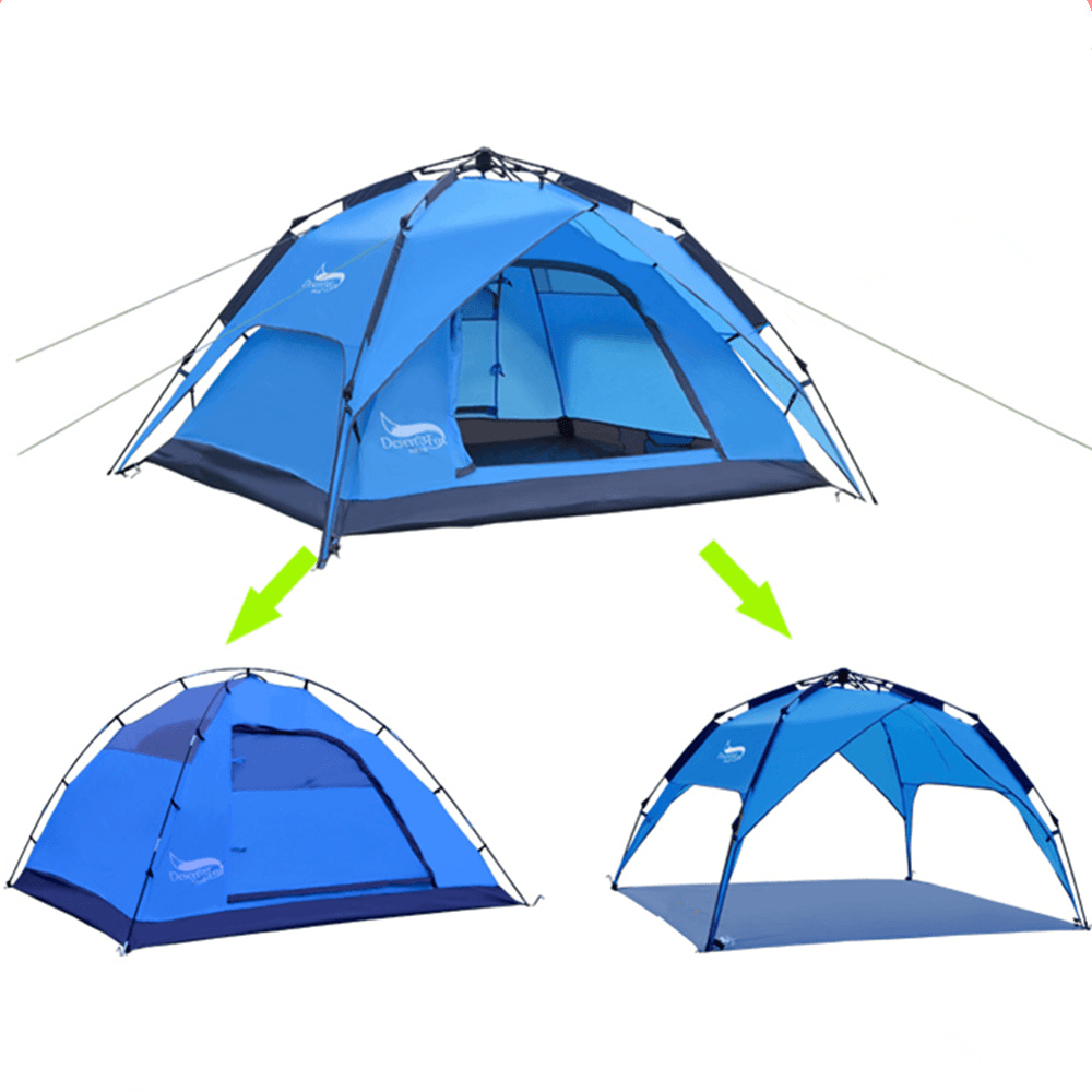 Desert&Fox Automatic Camping Tent 3-4 People Waterproof Windproof Tent Sun Shelter Canopy for Outdoor Camping Travel 3 Use - MRSLM