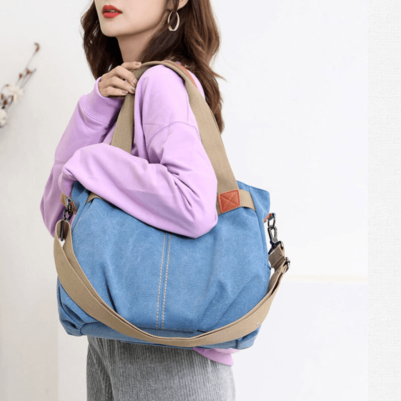 Women Large Capacity Canvas Handbag Shoulder Bag Crossbody Bags - MRSLM