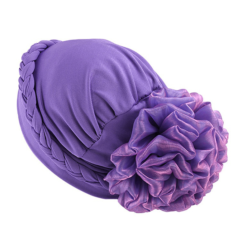 Women Vintage Ethnic Style Braid Breathable Turban Cap - MRSLM