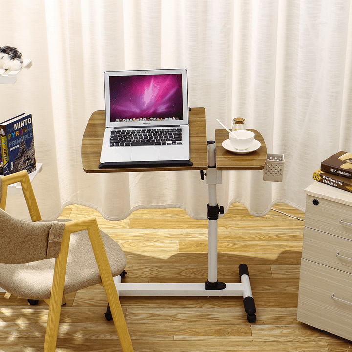 360 Degrees Adjustable Angle & Height Rolling Notebook Laptop Desk Stand over Bed Sofa Table - MRSLM