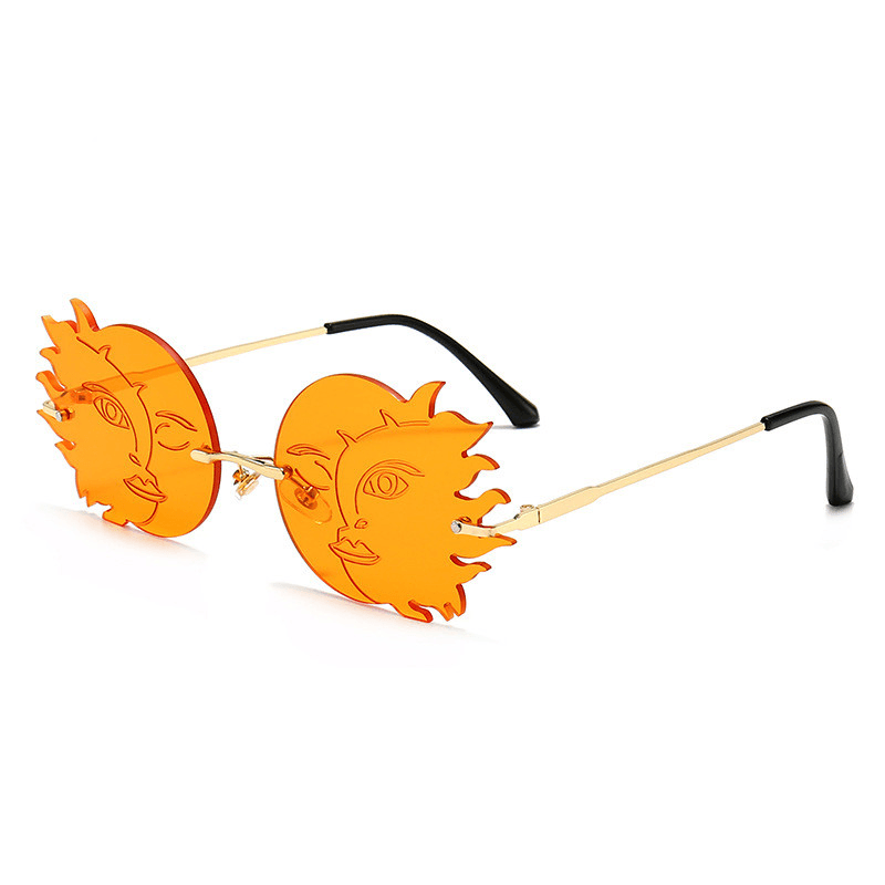 Funny Polygonal Moon Smiley Lady Sunglasses - MRSLM