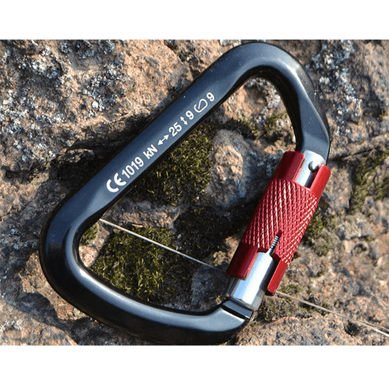 Xinda Camping Safety Buckle Carabiner Automatic Locking for Mountaineering Rock Climbing D-Shaped - MRSLM