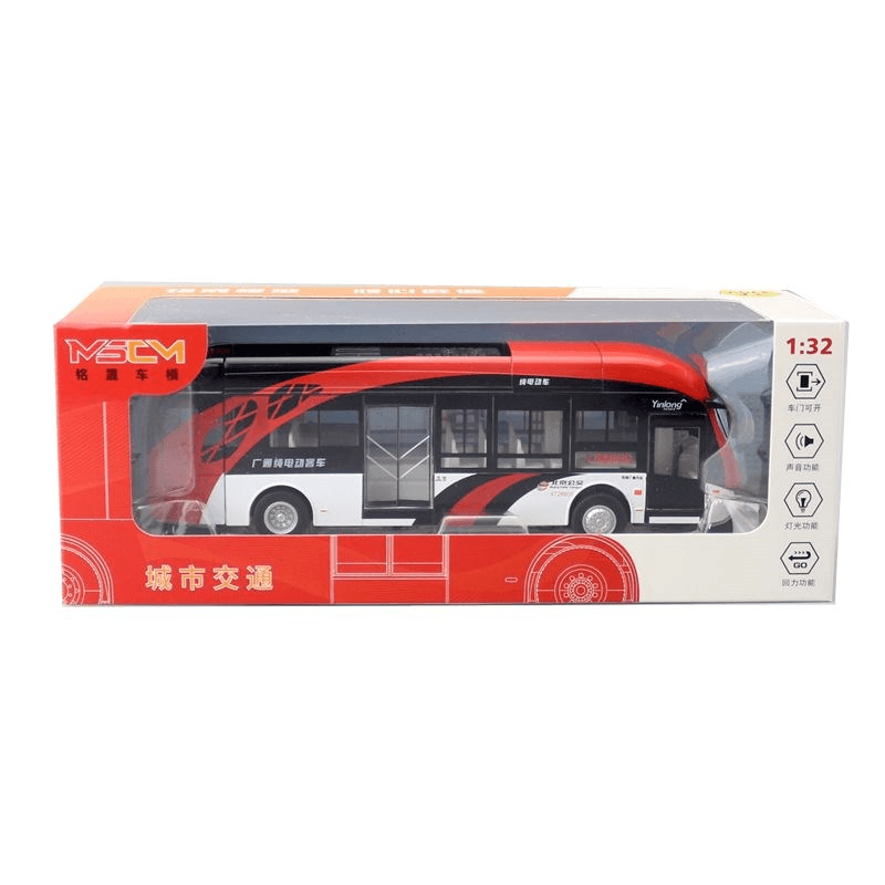 Simulation Alloy Car Model 1 32 Sightseeing Bus Electric Bus - MRSLM