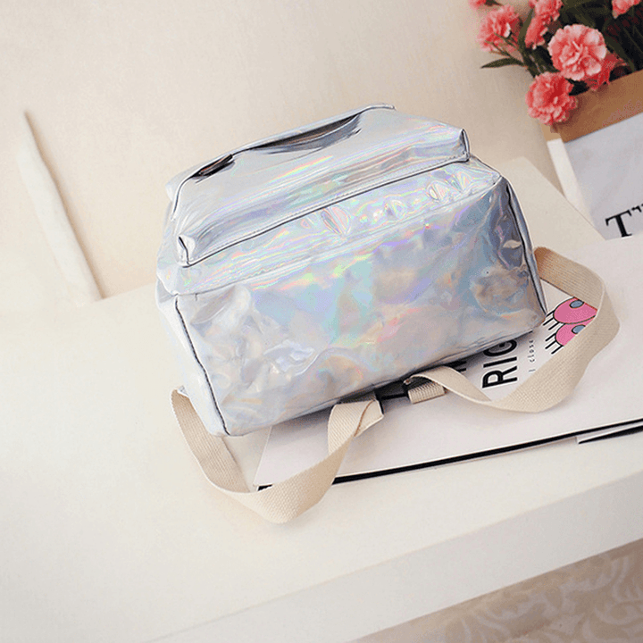 Women Reflective Laser Letter Personality Handbag Backpack - MRSLM