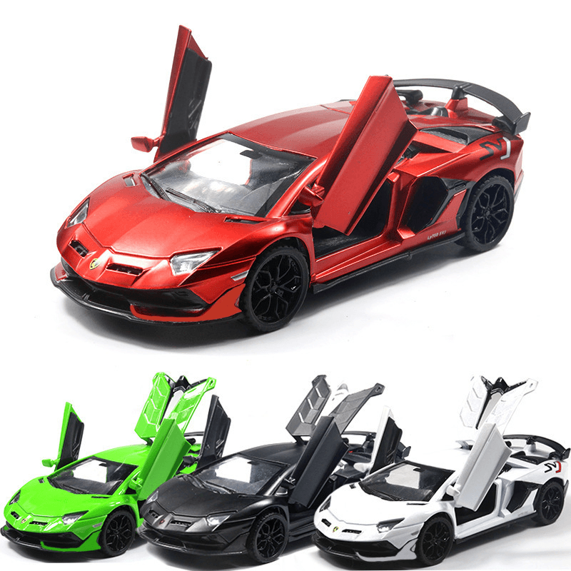 Alloy Sports Car Three-Open Sound and Light Pull Back Boy Toy Car Model - MRSLM