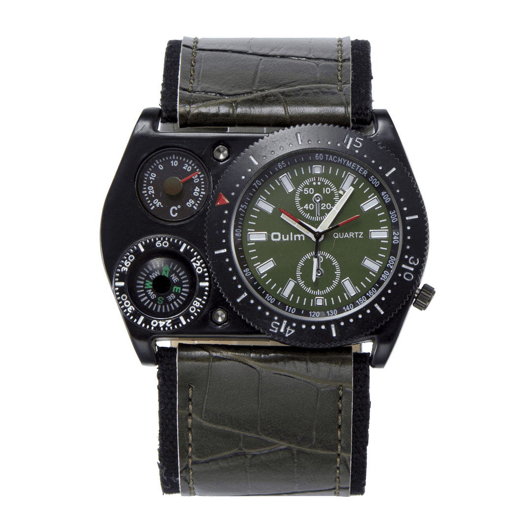 Vintage Decorate Dial Military Watch Adjustable Leather Men Quartz Watch - MRSLM
