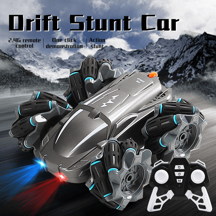 Remote Control Tumbling Stunt Double-Sided Car Rotating Charging Light Drift Racing Car - MRSLM