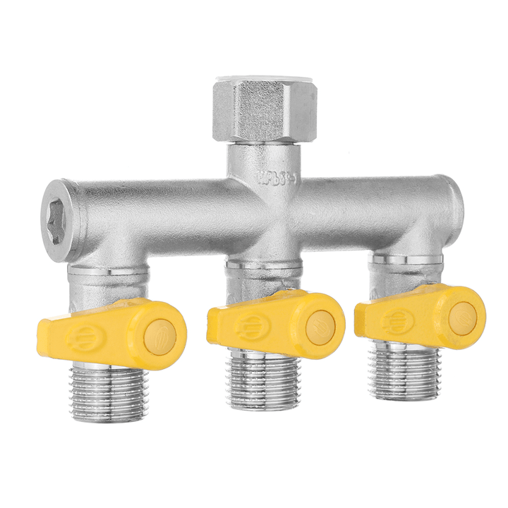 1/2'' Garden Hose Maniford Quick Connector 3 Outlet Three Way Splitter Valve Adapter Hose Connector Splitter for Washing Machine Faucet - MRSLM