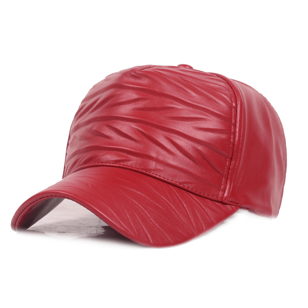 Men Woman Outdoor Sports PU Leather Baseball Cap - MRSLM