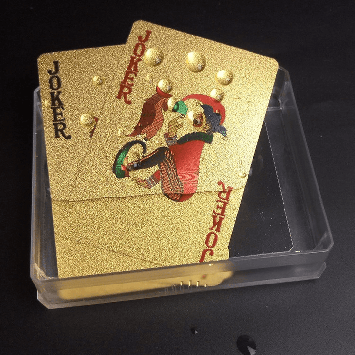 24K Gold Plastic Poker Card Group Foil Pack Magic Card Waterproof Card Gift Collection Gambling Board Game - MRSLM