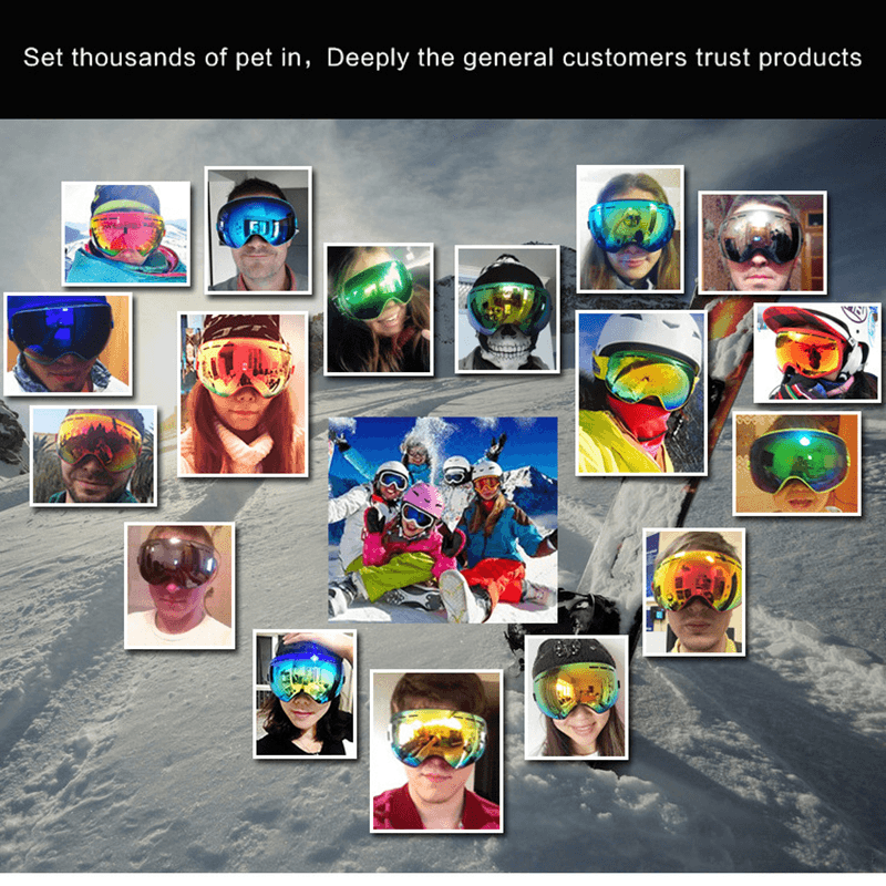 Unisex Adult Climbing Skiing Anti-Fog UV Protection Sandproof Goggles Ski Glasses - MRSLM