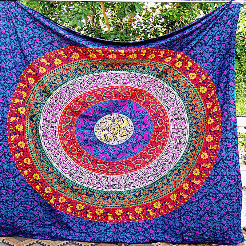 Honana WX-99 New 150X210Cm Bohemian Style Polyester Fiber Beach Towel Mat Tapestry Mandala Rectangle Bed Sheet - MRSLM