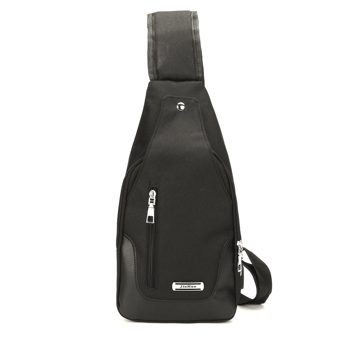 Men USB Anti-Theft Chest Bag Crossbody Messenger Shoulder Backpack Sling Pack Sports Travel - MRSLM