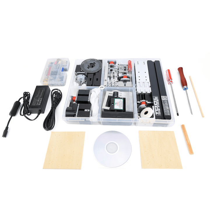 12V DC 2A 24W 8 in 1 Multi-Purpose Mini Wood Lathe Wood Model Making DIY Tool Lathe Milling Drilling Sanding Tools Kit - MRSLM