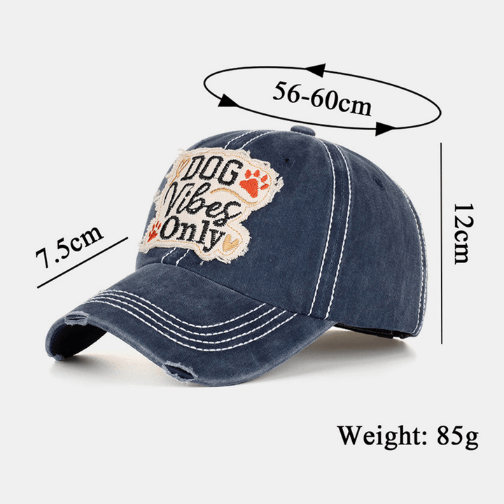 Unisex Letter Embroidery Patch Baseball Cap Outdoor Travel Sunshade Adjustable Breathable Twill Cap - MRSLM
