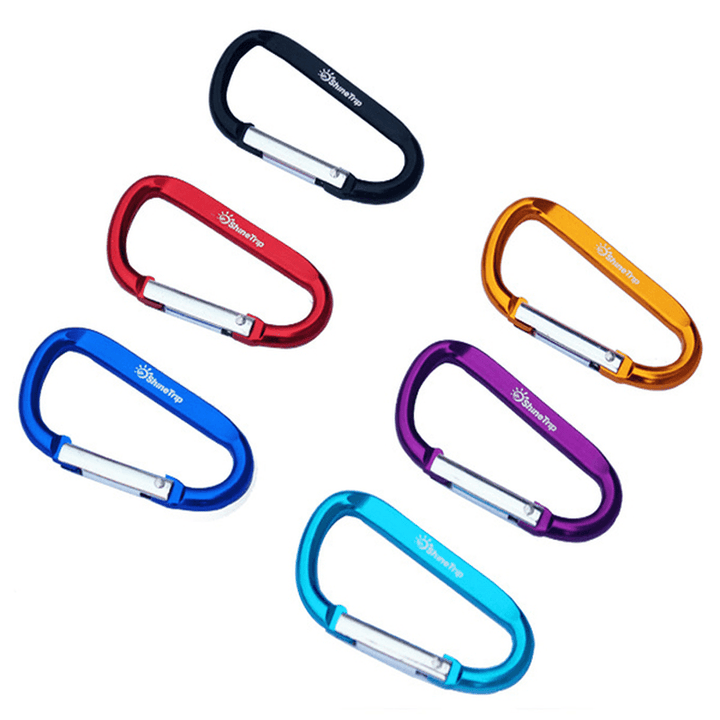 10Pcs Aluminum Buckles Outdoor Camping Multi-Function Hooks Key Chain Carabiner Tools - MRSLM