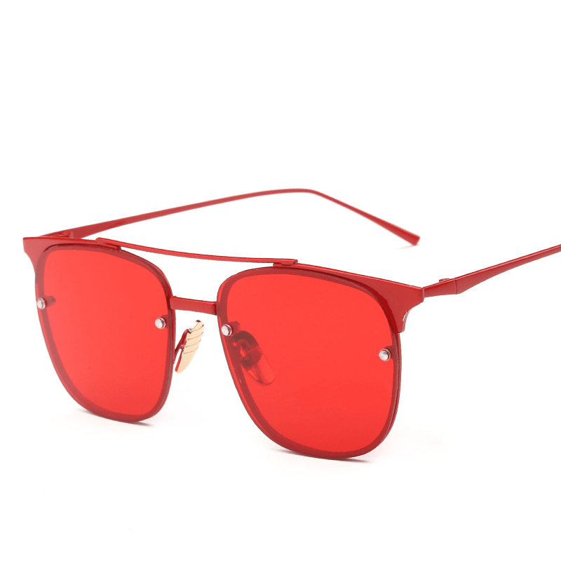 Square Frame Double Beam Marine Sunglasses - MRSLM