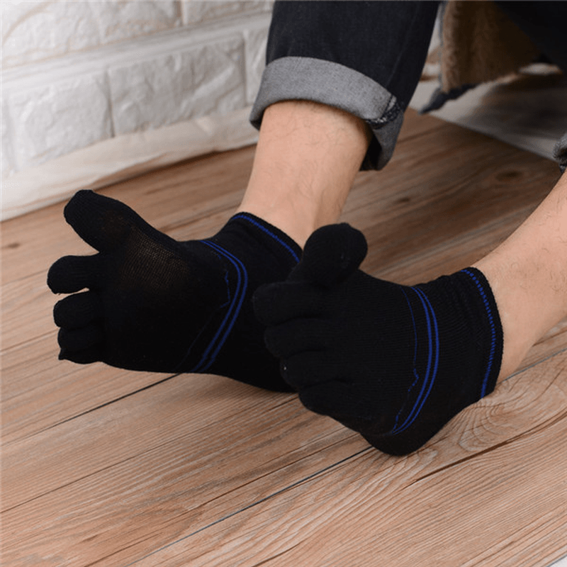 Men Cotton Deodorant Sweat Five Toe Socks - MRSLM