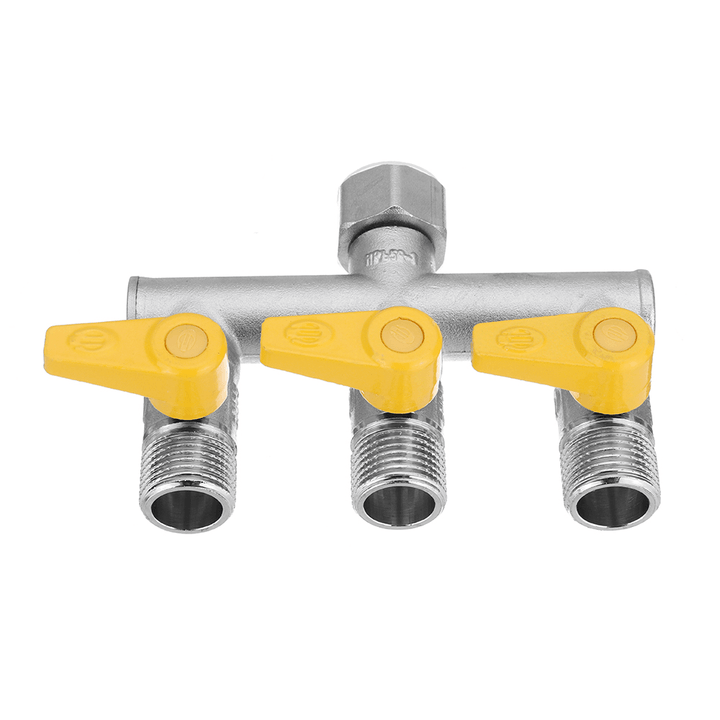 1/2'' Garden Hose Maniford Quick Connector 3 Outlet Three Way Splitter Valve Adapter Hose Connector Splitter for Washing Machine Faucet - MRSLM