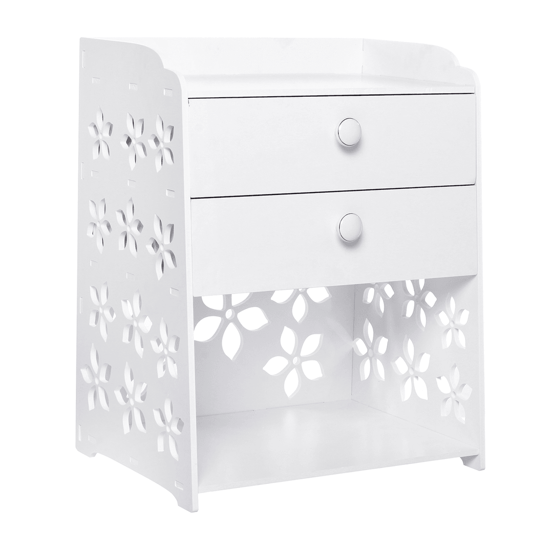 Carved Lockers Bedside Cabinets 40X30X50 Cm Simple Bedside Cabinets with Two Drawers - MRSLM