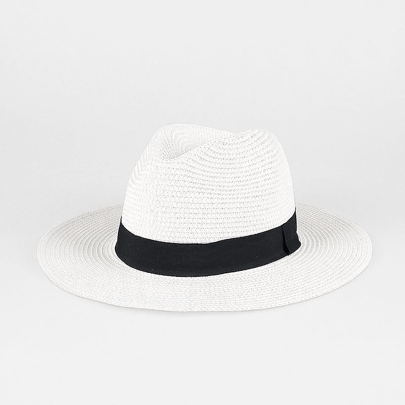 Wide Brim Sunscreen Sunshade Sun Hat Panama Straw Hat Female Couple Top Hat - MRSLM