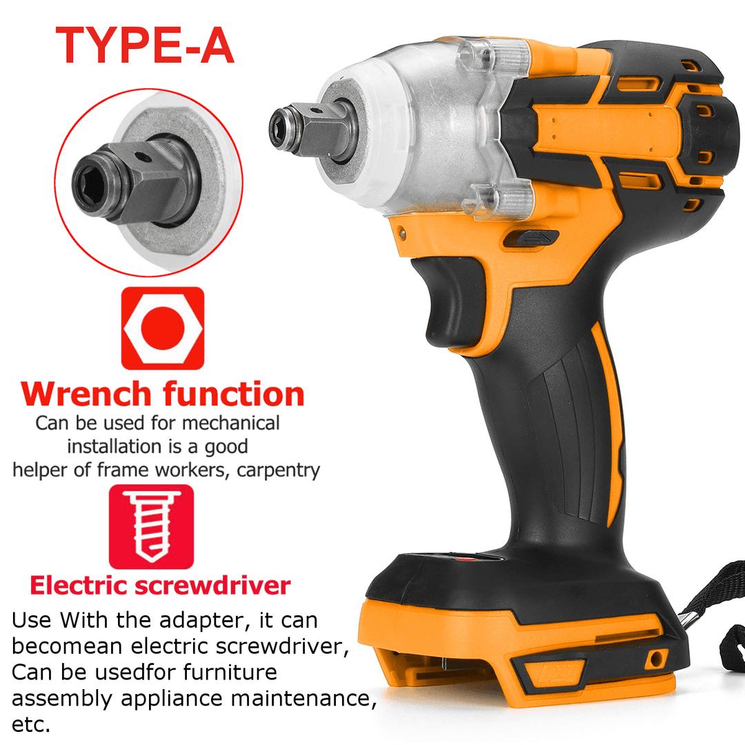 800N.M. Cordless Electric 1/2" Wrench 1/4" Screwdriver Drill Replacement for Makita 18V Battery - MRSLM