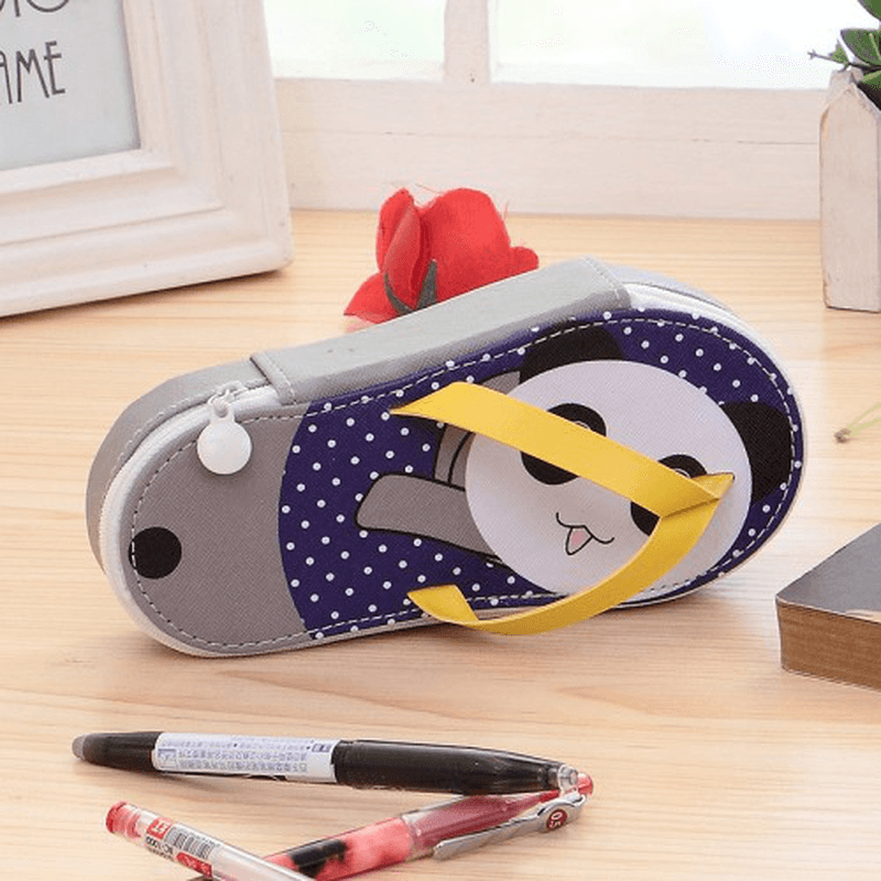 Cute Fruit Flip-Flops Creative Slippers Pencil Bag School Office Stationery Supplies Pencil Case - MRSLM