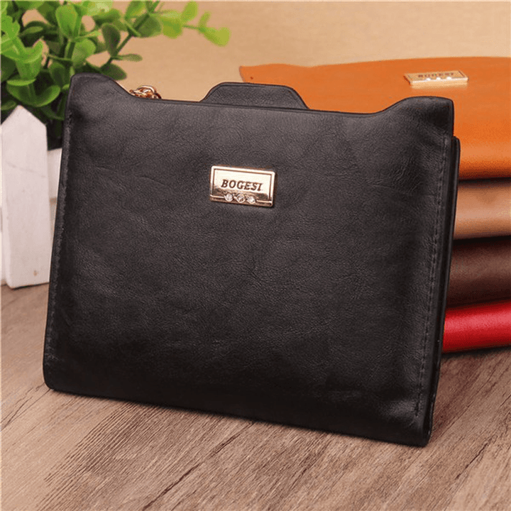 Women Genuine Leather Wallet Small Zipper Pu Leather Coin Card Holder Purse - MRSLM
