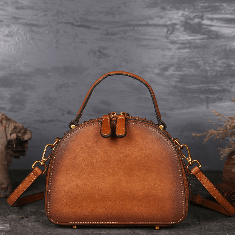 Women Genuine Leather Vintage Handbag - MRSLM