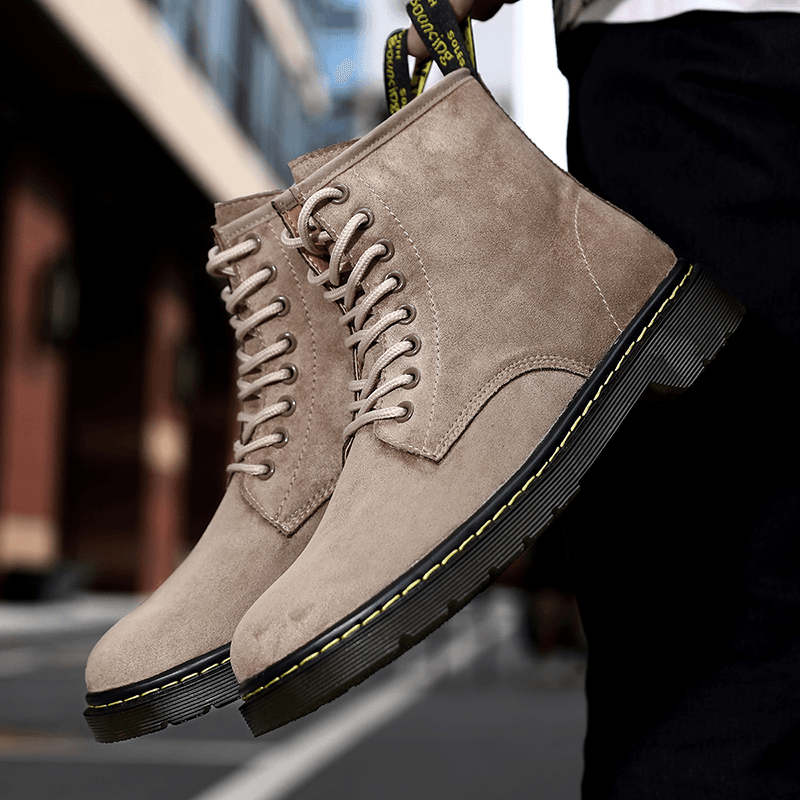 Men Classic Work Style Comfy Slip Resistant Casual Ankle Boots - MRSLM