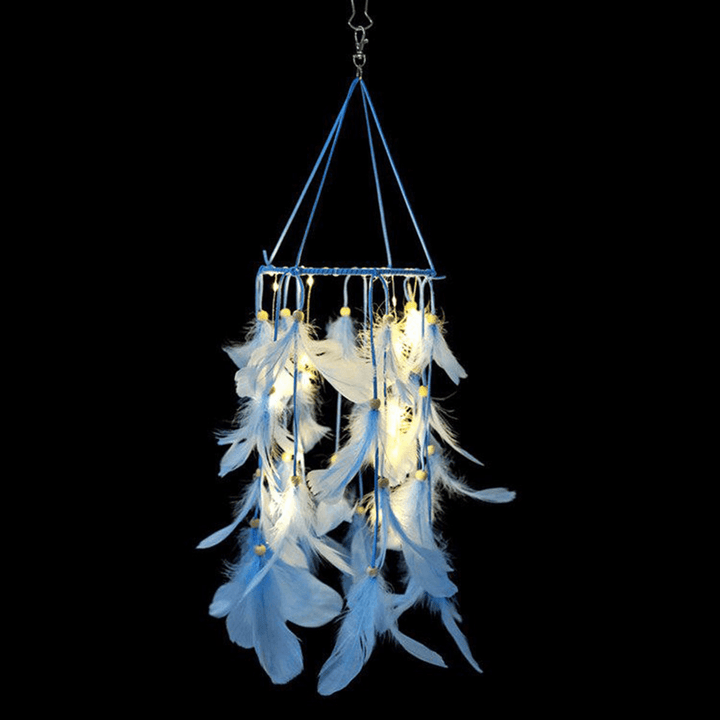Lighting Dream Catcher LED Light Hanging Crafts Wind Chimes Girl Bedroom Romantic Hanging Decoration Gift - MRSLM