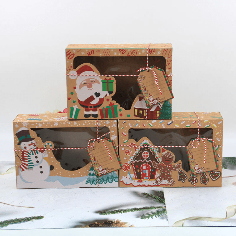 Window Christmas Candy Biscuit Box Cake Bread Muffin Gingerbread Box - MRSLM