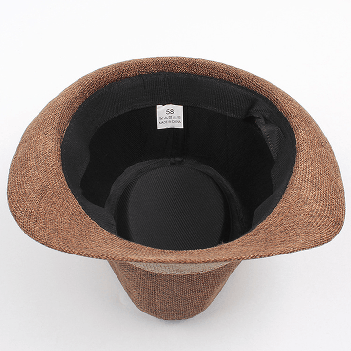 Men Unisex Linen Breathable Panama Fedora Jazz Dad Hats - MRSLM